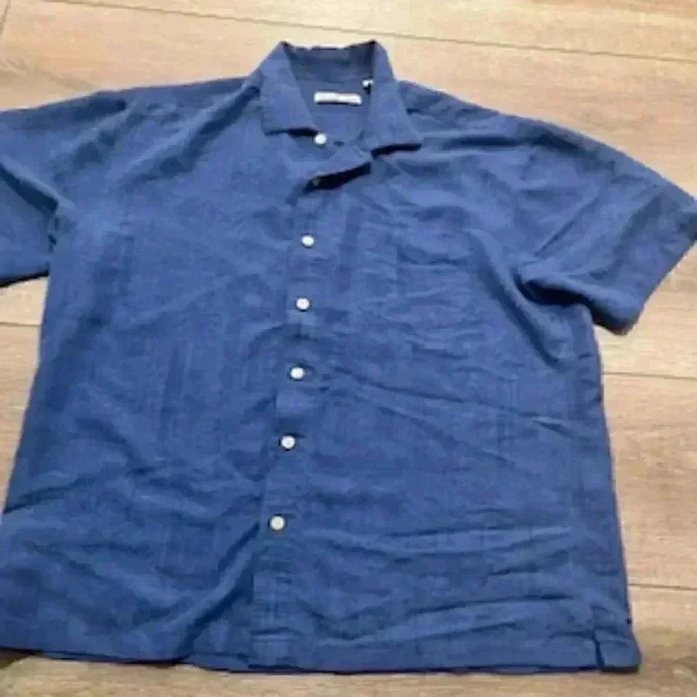 Batek‎ Bay Blue Tone On Tone Short Sleeve Hawaiian Shirt Button Front Mens Sz XL